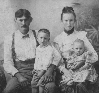 John Henry and Hautie Lou Eaton with two of their children.